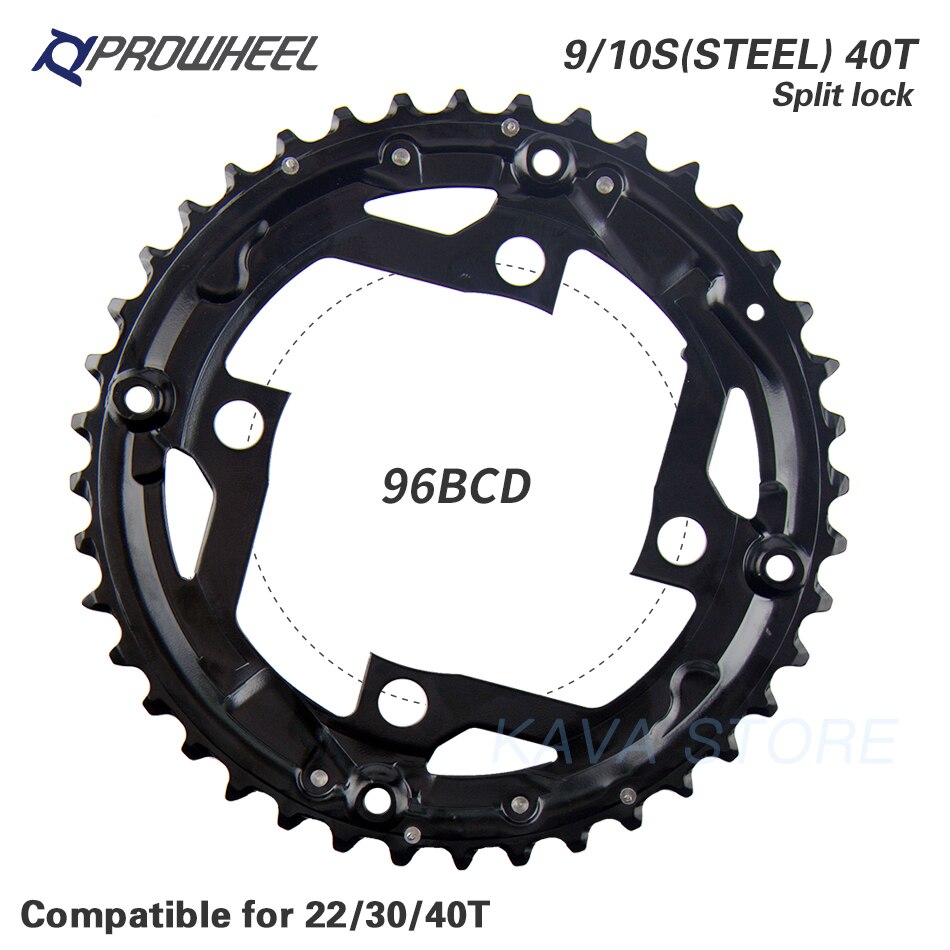 PROWHEEL Round Chainring 64/96/104BCD Mountain Bike Chainwheel 22/24/30/32/40/42/44T Crankset steel al Alloy Tooth plate Parts