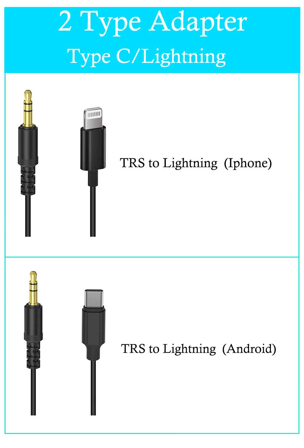 COMICA CVM-D-SPX (MI) 3.5MM TRS to Lightning Type C Interface Audo Output Cable for Boomx D2 D1 UC1 UC2 Wireless Microphone