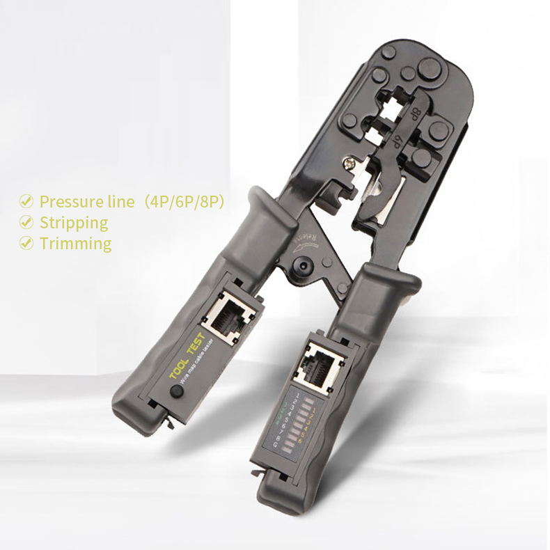 3 in 1 Network Cable Cutting Tool Cable Tester Cable Pliers 4P/6P/8P Wire Cutter Tool Test Crimping Pliers
