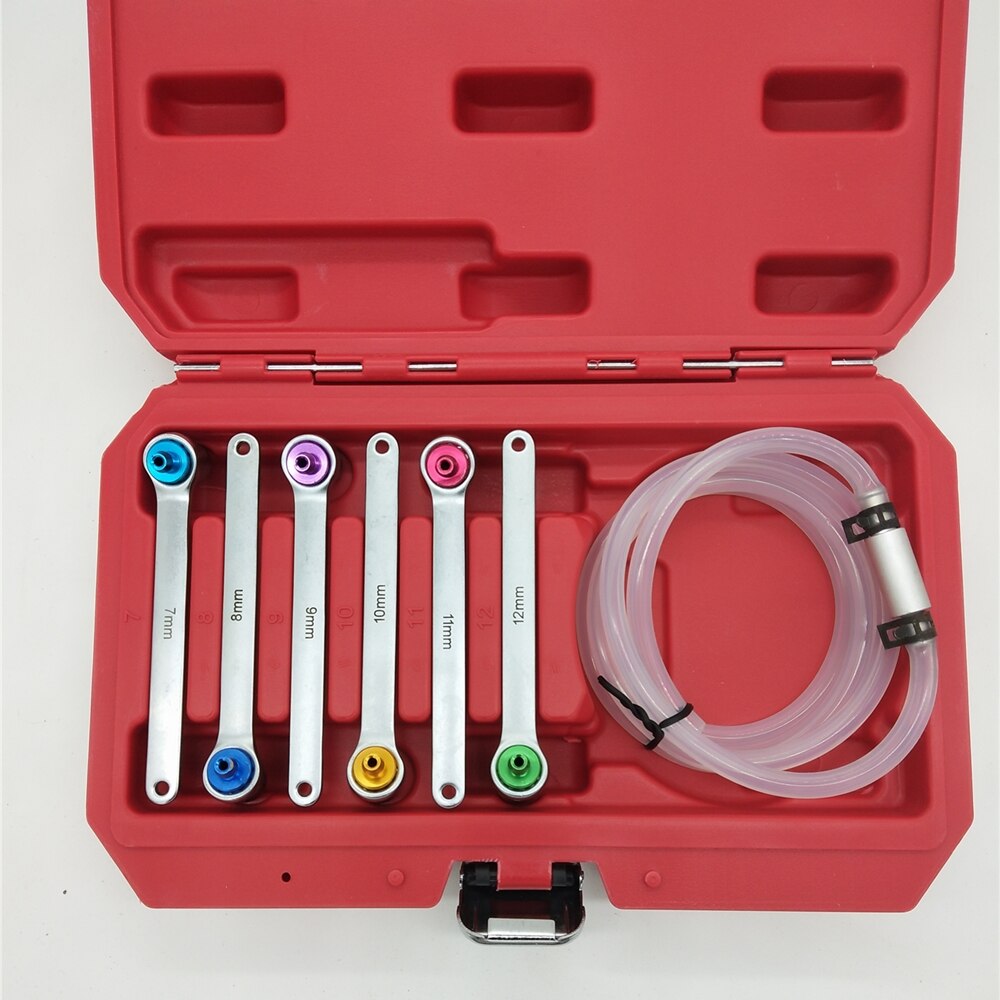 6pc Brake Bleeder Hose Set Wrench and Check Valve Set 6 Point