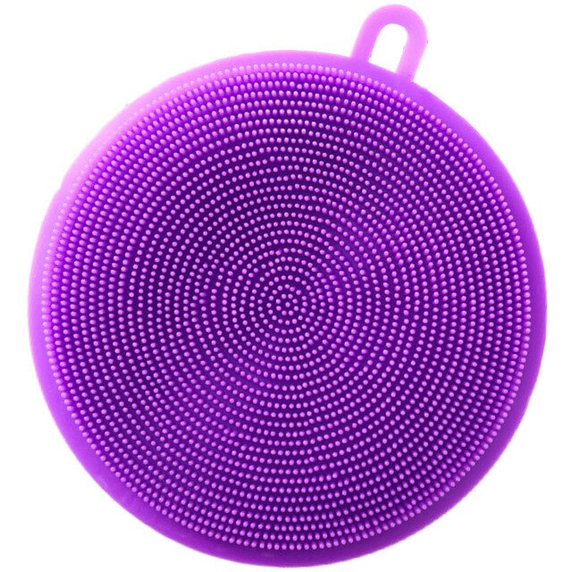 Afwassen Spons Siliconen Reinigingsborstel Vaatwasser Sponzen Afwas Spons Magie Scrubber Huishoudelijke Borstels Kitchen Tools: purple