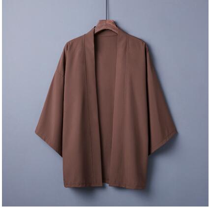 Spring Summer Plain Color Coat Japanese Kimono Cardigan Kimono Haori For Woman Man Loose Thin Outer Garment: H