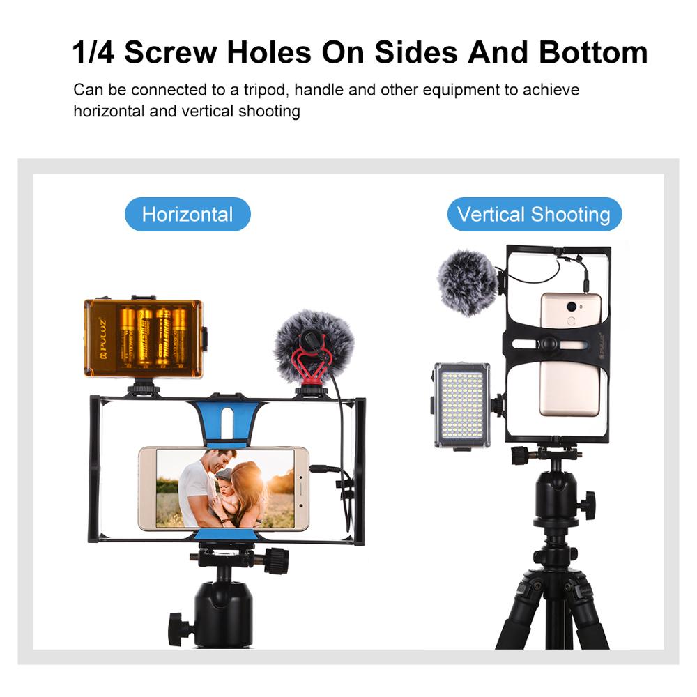 PULUZ Handheld Rig Handle Film Making Rig Stabilizer/Steadicam Bracket Holder Cradle Phone Clip For iPhone,Smartphone Video Rig