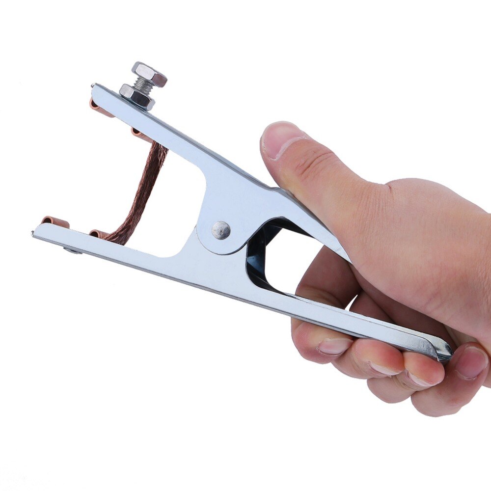 Practical 300A Grounding Welding Manual Welders Arc Earth Chrome-Plated Cable Clip Electrical Clamp Copper Gripping