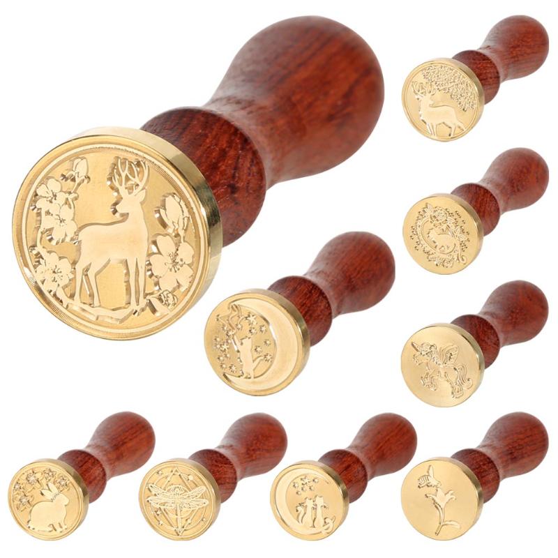 Handmade Fire Painting Stamp Animal Patterns Wax Seal for Scrapbooking Stamps Wedding Decorative Wedding Cards