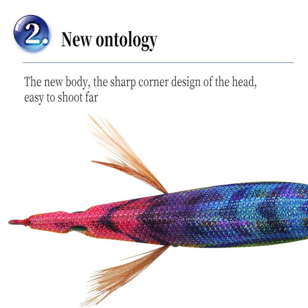 Señuelo de pesca de 13cm y 21g, anzuelo de calamar Artificial, plantillas de calamar noctilucentes, plantillas de sepia, señuelos giratorios, camarones de madera para pesca en el mar