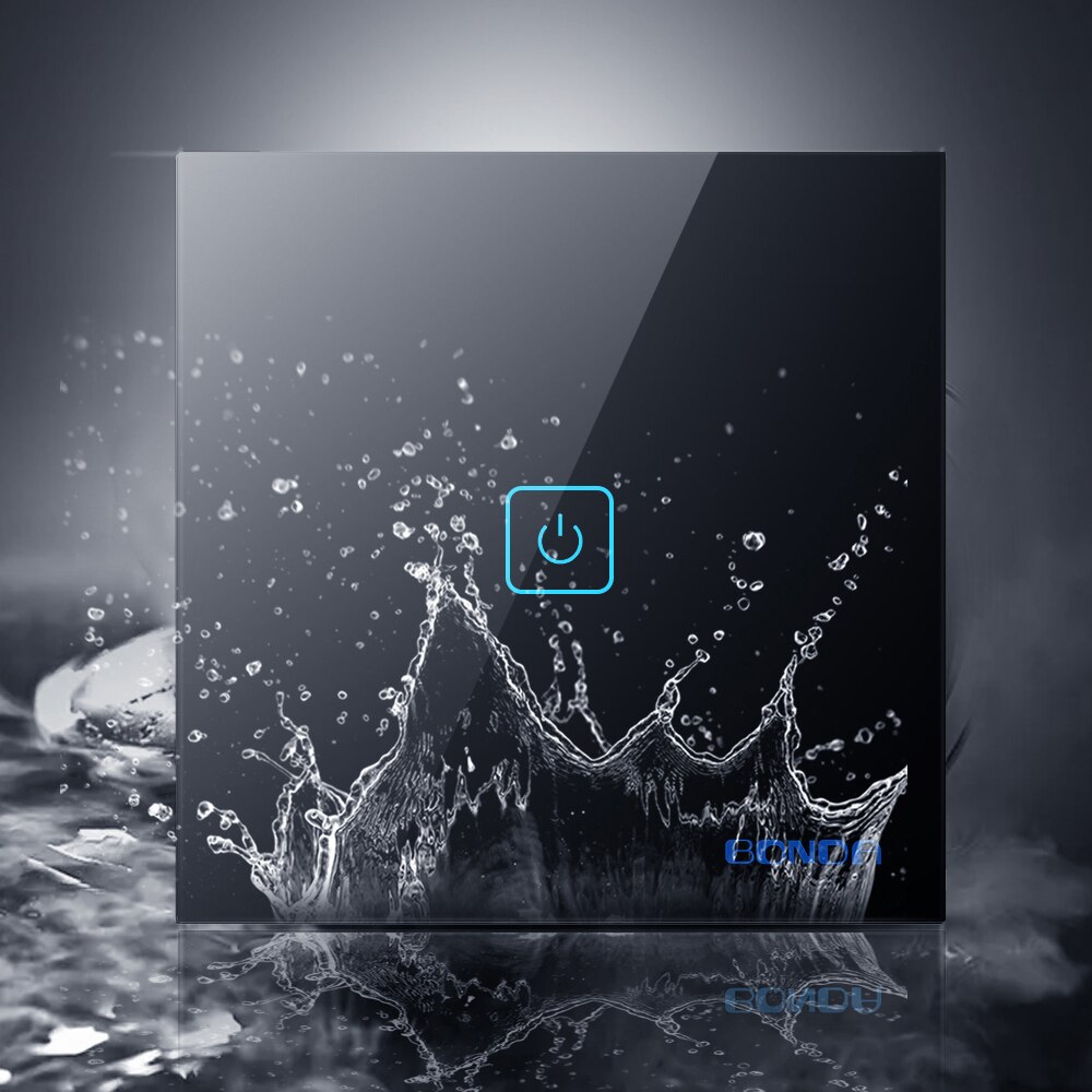 Light Touch Switch EU 110-220V Tempered Crystal Glass Panel Led Sensor Switches Wall Lamp Backlight 1/2/3 Gang 1 Way Smart Home