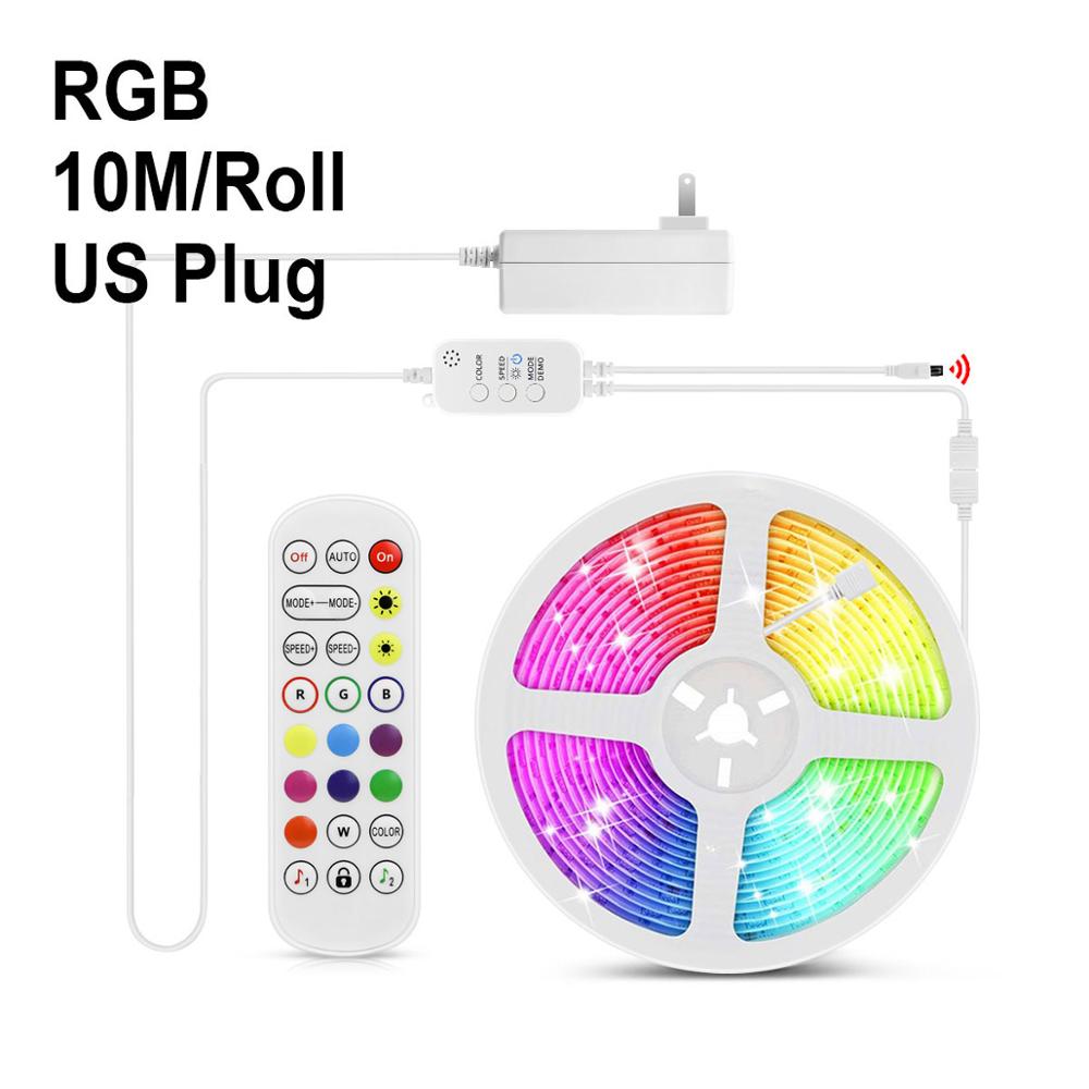 Muziek Modus App Afstandsbediening Dimmer Bluetooth Smart Led Light Strip Dimbare Lampada Inteligente Thuis House Party Decoratie: US Plug 10m
