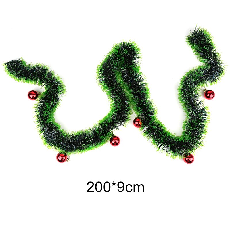 2M Christmas Garland Wall Door Restaurant Bar Kitchen Tops Ribbon Garland Christmas Ornaments Year Decoration: 07