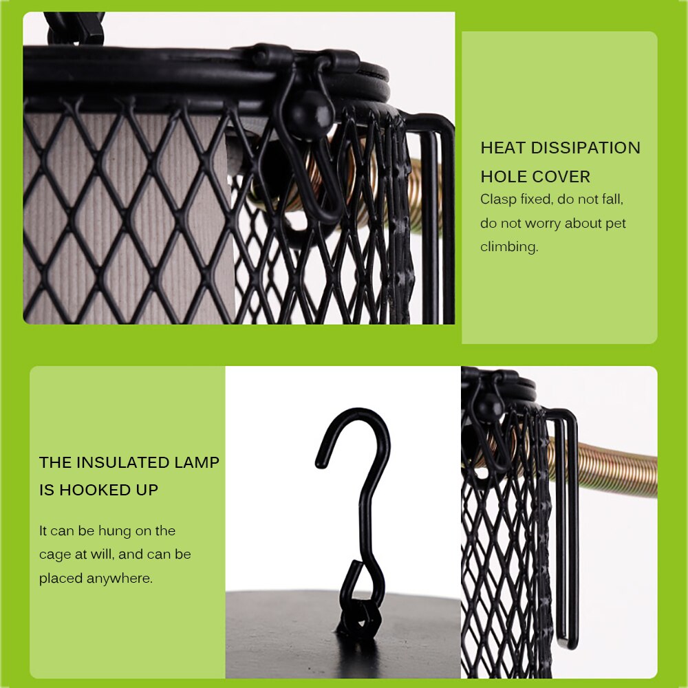 Lámpara calefactora de cerámica antiquemaduras para reptiles, soporte calentador para lámparas de calefacción de cerámica para animales pequeños