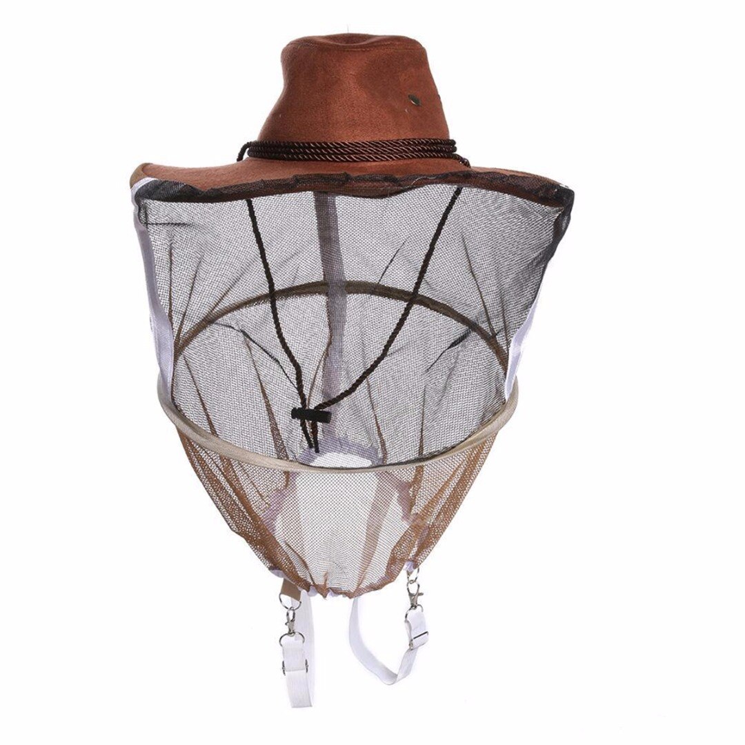 Biavl hat biavl cowboy hat anti myg bi insekt slør net hat fuld ansigt hals wrap beskytter