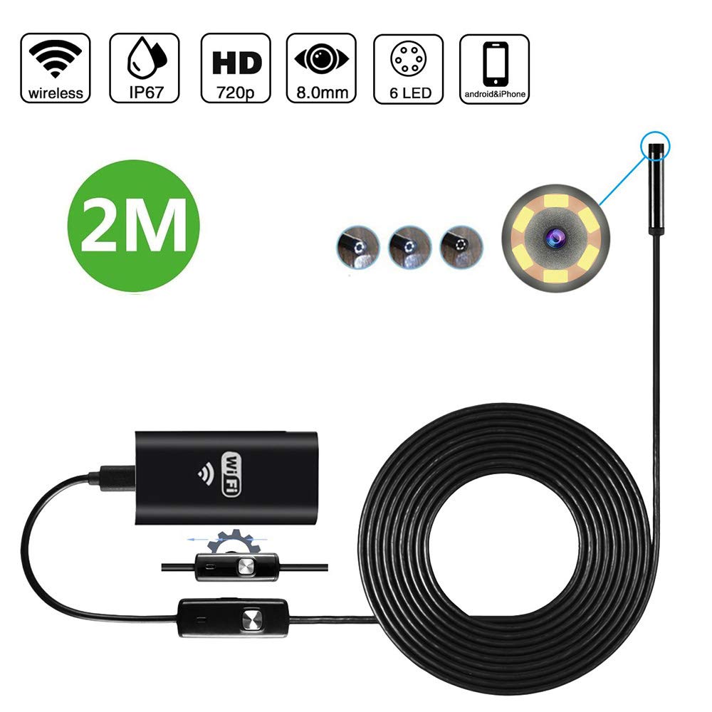 WiFi Endoscoop Waterdichte HD Snake Kabel Inspectie Camera Draadloze Borescope Zachte Draad voor Android IOS Smartphone PC Laptop