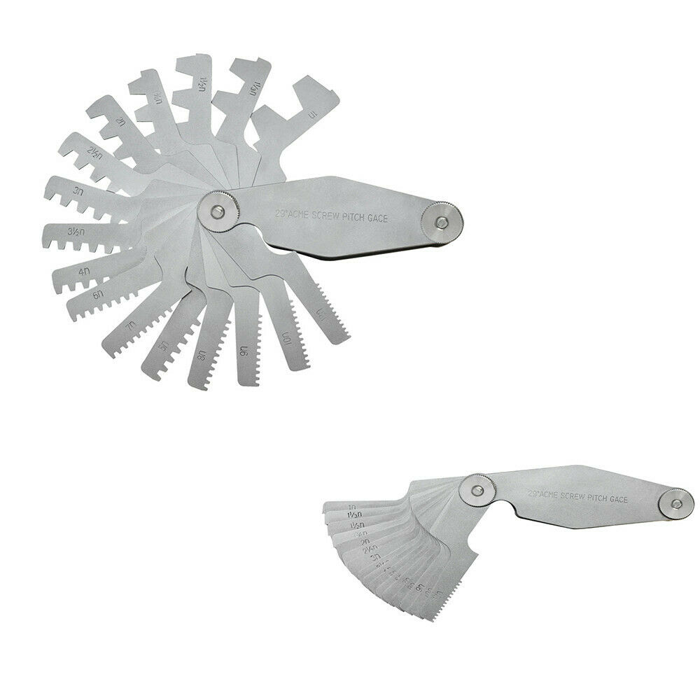 16 Blades Screw Pitch Gauge 29 Degree Angle Thread 1N-12N Gear Tooth Measuring Tool Quick Thread Identification