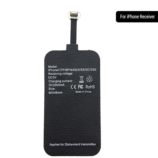 10W 5V/2A Qi Receptor de Cargador Inalámbrico Receptor para el iphone Xiaomi Samsung Universal adaptador de carga inalámbrico Mat: For iPhone