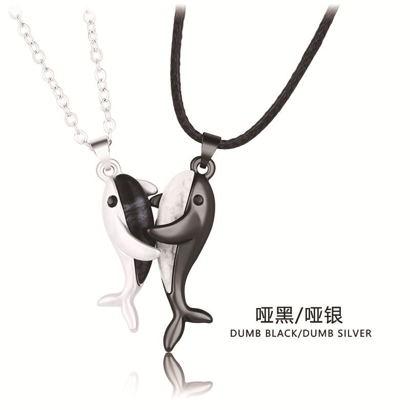 Fashion New Whale Love Couple Necklace un paio di collane in Magnetite per uomo e donna regali per san valentino