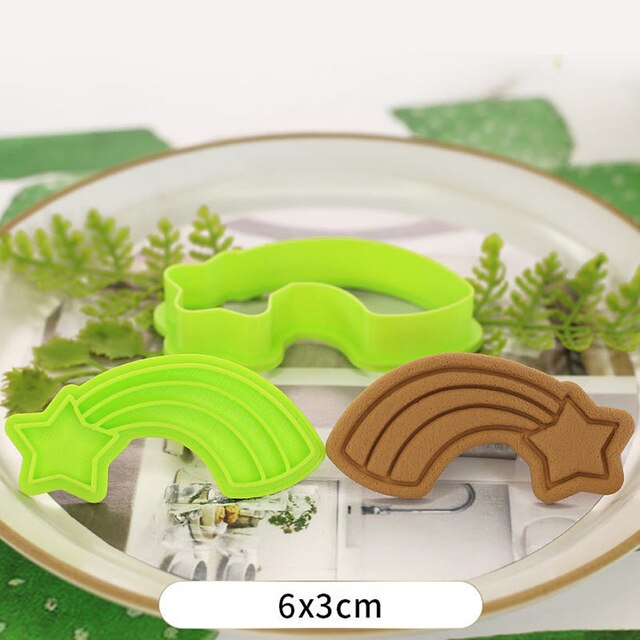 Einhorn bilden Cookie Schneider Kunststoff 3D Karikatur Pressable Keks bilden Cookie Stempel Küche Backen Gebäck Backformen Werkzeug: Stil 8