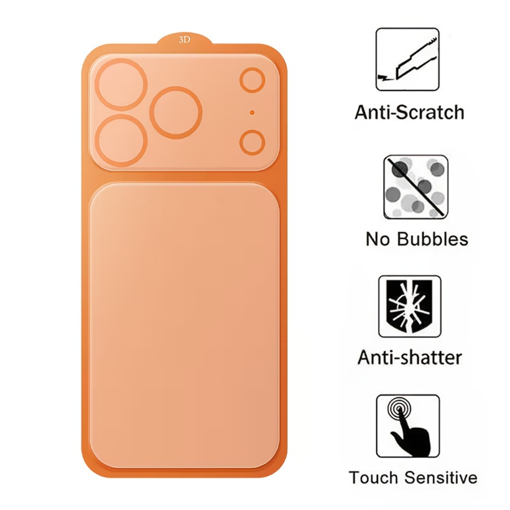 NNBILI 2 Stück matt, weiche Hydrogel-Rückseite, Displayschutzfolie mit Objektivschutzfolie für iPhone 17 Profi Max, einfache Installation