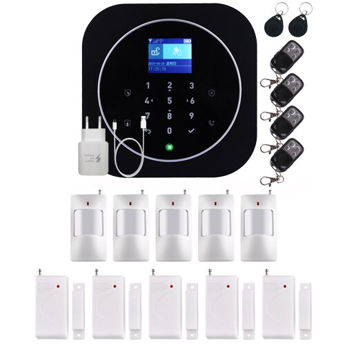 Sistema de alarma GSM antirrobo con Control inteligente WIFI inalámbrico, aplicación Tuya para casa, teclado táctil RFID seguro, kit de Sensor de 433MHz: Option5