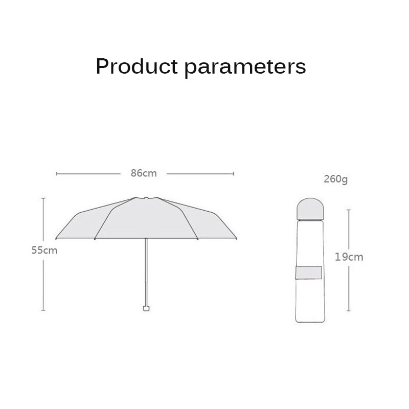 Super Mini Capsule Umbrella Rain Woman Clear Pocket Anti-UV Umbrella Windproof 5Folding Umbrellas Compact Rain Children