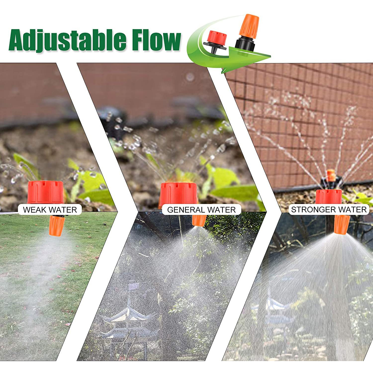 Sistema de riego, herramientas de jardín, Kits de riego por goteo, manguera de riego automática con instalación práctica ajustable, ahorro de agua