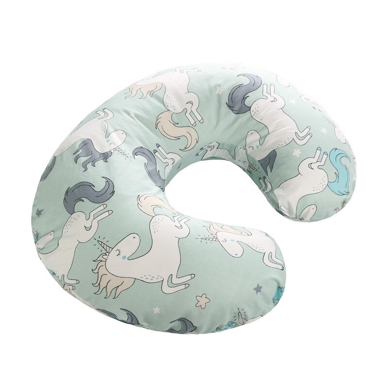 Verpleging Pasgeboren Baby Baby Borstvoeding Kussensloop Verpleging Hoes Protector Moderne Case Afneembare Katoenen Kussenslopen: Green unicorn