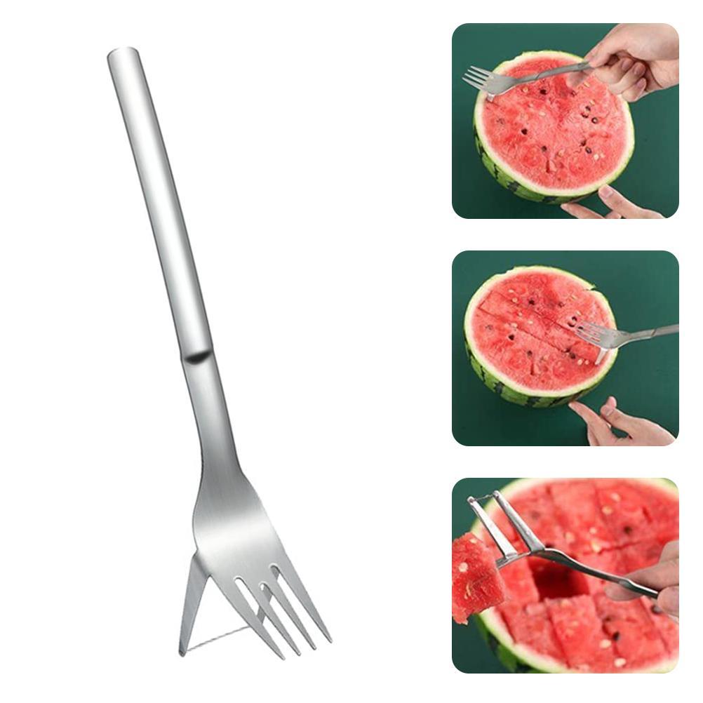 Multi-purpose 2-in-1 Watermelon Fork Slicer Watermelon Fruit Cutting Fork Pieces Tableware Fork