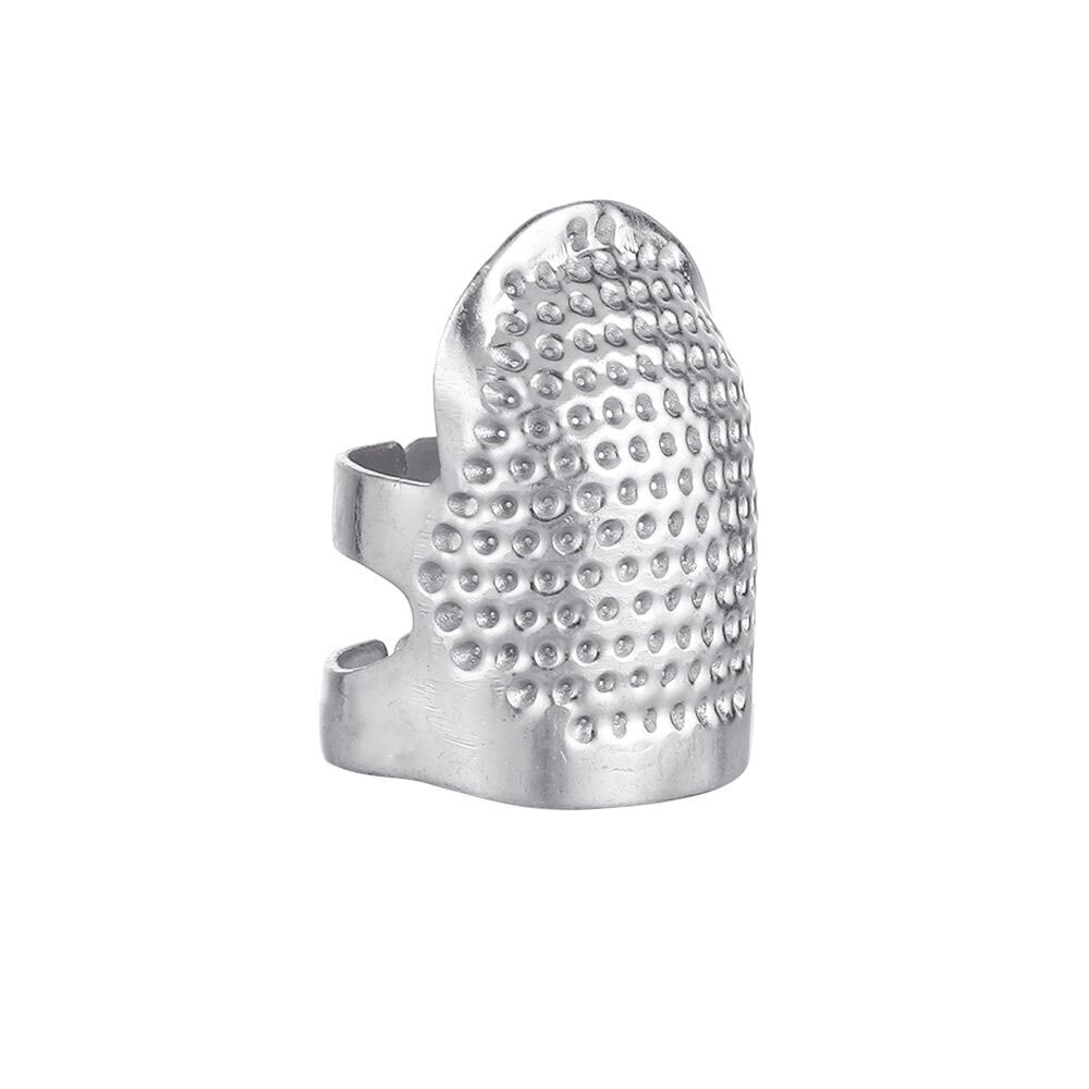 Dedal de aguja de oro Vintage, Protector de dedos, accesorios de costura de Metal, herramientas de costura para trabajo a mano, anillo antiguo, manualidades DIY: silver / M