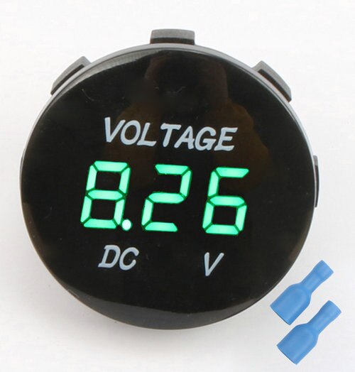 22mm LED Voltmeter Signal Lichter Digital Anzeige Messgerät Volt Spannung Meter Anzeige Lampe Tester DC 12V-24V Auto Motorrad: Grün