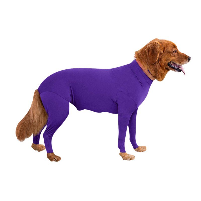 Traje de cirugía Post Pet después de la operación del perro beneficiosa para la recuperación de heridas, evita que la laminación de mascotas reduzca la extensión de las pulgas: Púrpura / L