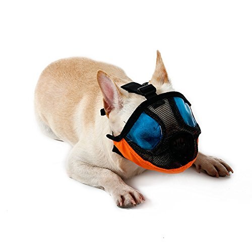 NACOCO Dog Muzzle Pet Mouth Mask Anti Barking and Biting Mesh Muzzles for Short Snout Dog