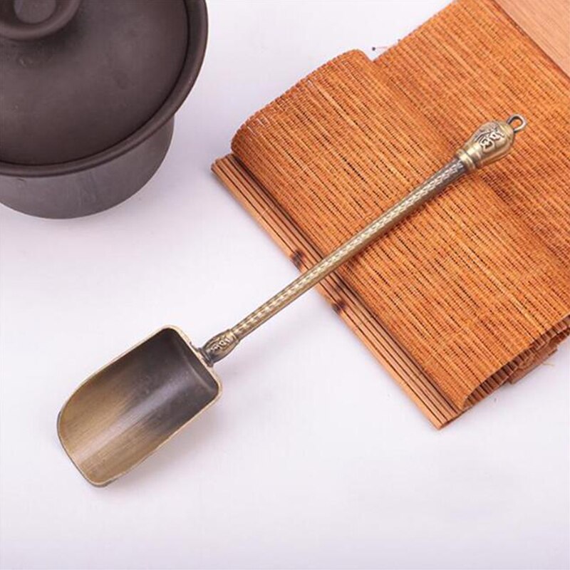 Retro Metal Tea Spoon Zinc Alloy Teaspoon Tea Set Bamboo Tea Shovel Tea Strainer Tea Ceremony Accessories Tool Tableware