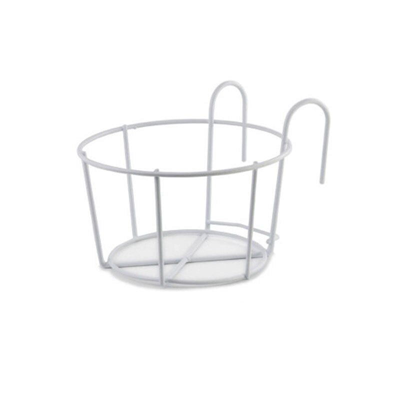 Ronde bloempot rek balkon hangende planten ijzeren rekken planten hangende bloemenrek tuinbenodigdheden plank rek tuin: Xs-wit