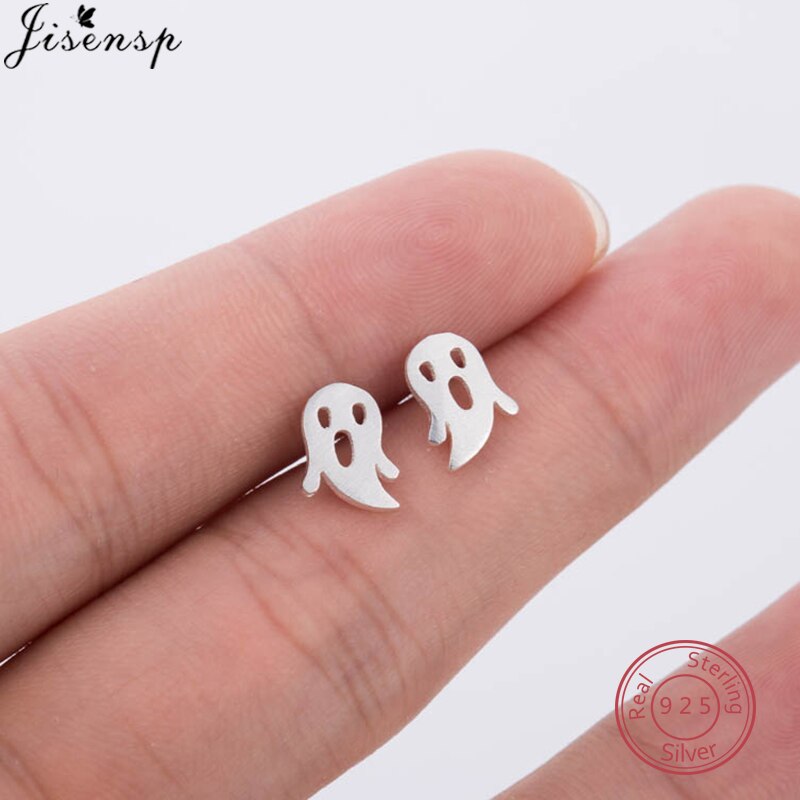 Real 925 Sterling Silver Animal Earrings for Women Minimalist Star Cat Triangle Music Stud Earrings Child Best allergy free: FED041