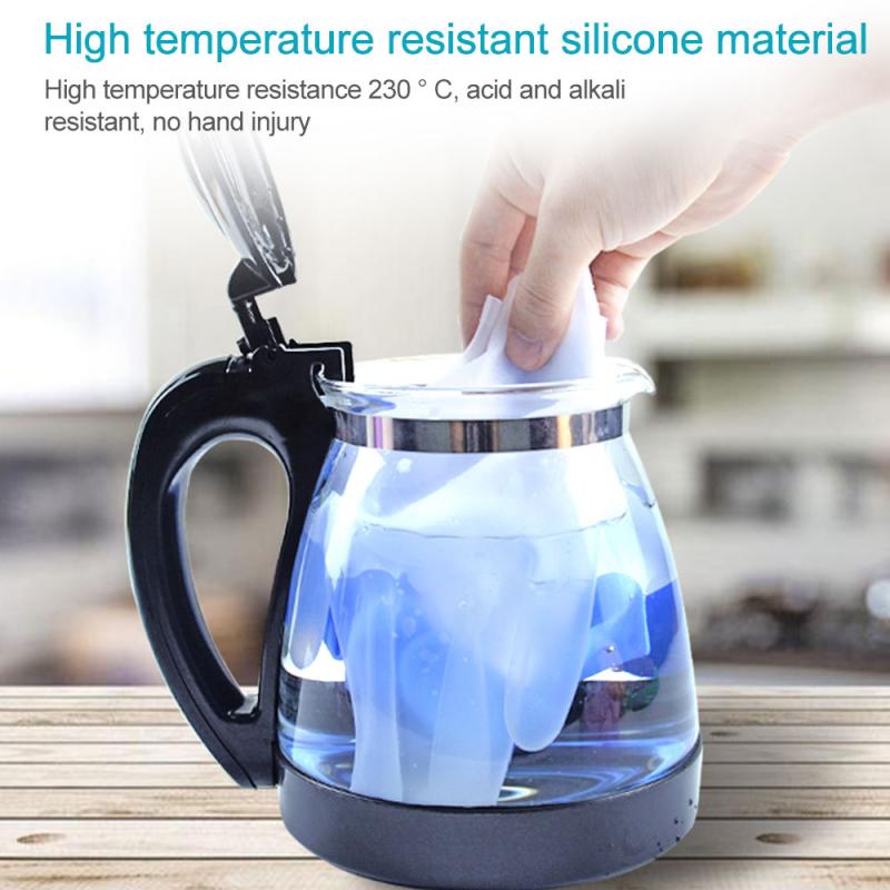 Une paire de gants en Silicone réutilisables imperméable résistant à l'huile haute élastique Nitrite gants cuisine jardin nettoyage gants ménagers