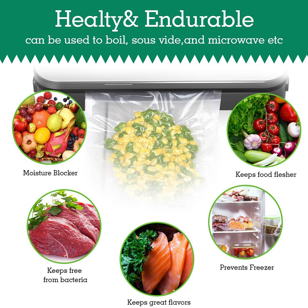Vacuum bags for food Vacuum Sealer Storage Bags 12/15/20/25/28cm*500cm For Vacuum packing Sealer 5 Rolls/Lot