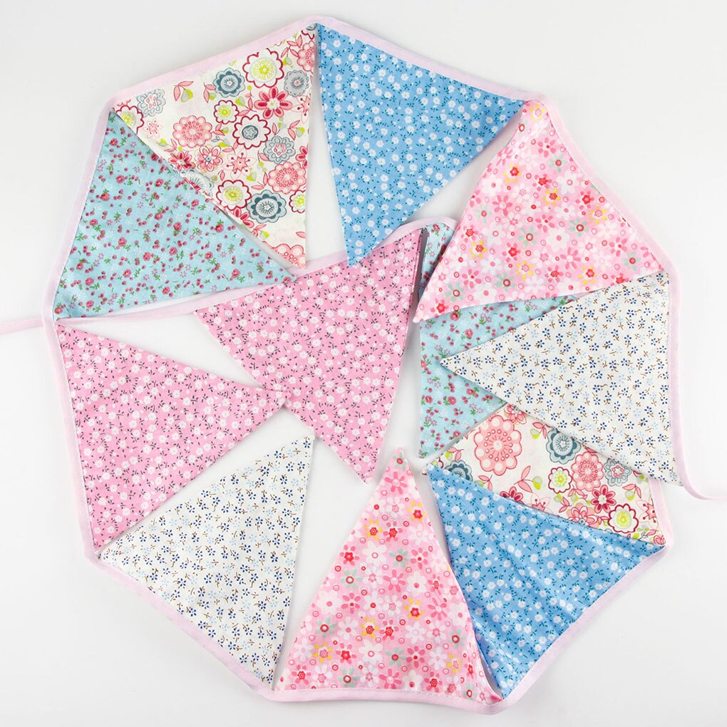 Birthday Bunting Banner Wedding Children'S Birthday Home Party Baby Shower Festival Cotton Pennant Decoration Accessories