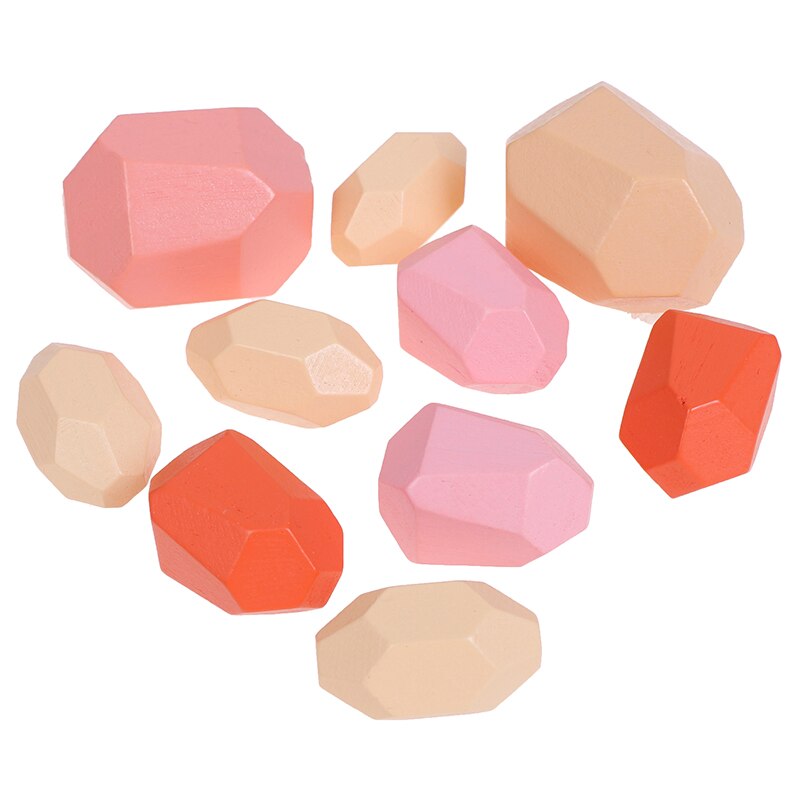 Kinderen Houten Gekleurde Steen Jenga Bouwsteen Educatief Speelgoed Creatieve Nordic Stijl Stapelen Spel Regenboog Houten Speelgoed: 3