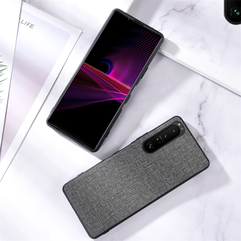 Cloth Fabric Pattern Case Coque For Sony Xperia 1 10 5 VI V IV III II Oleophobic Wool Plain Silicone Case Phone Back Cover Funda