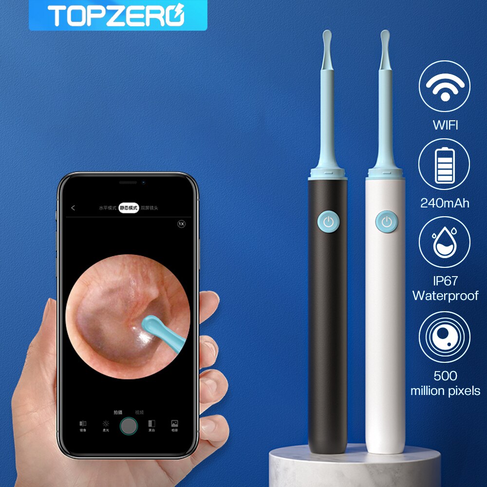 Wireless Smart Visual Ear Cleaner Endoscope Camera 500W HD Mini Camera IP67 Waterproof Endoscope Otoscope Ear Cleaning Picker