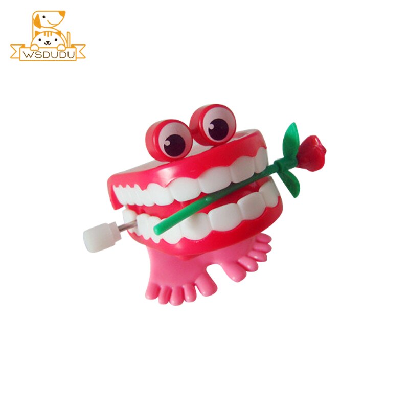 Wind Up Spring Teeth Sexy Mouth Move Clockwork Funny Toys Cute Cartoon Jokes Educational Fun Tooth Dolls For Children Kids: Flower