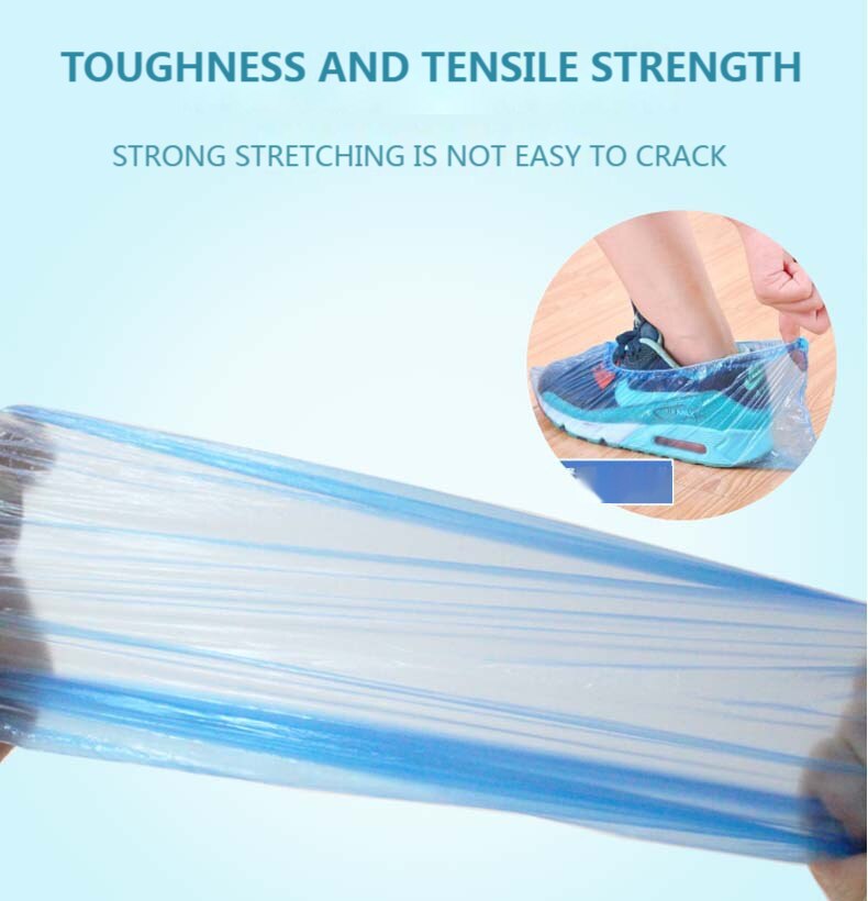 1Pack/100 Pcs Portable Waterproof Boot Covers Plastic non-slip wear Disposable Shoe Covers Overshoes Rain Shoe Covers Mud-proof