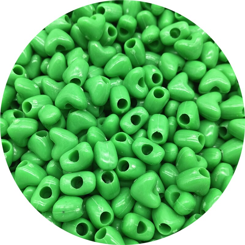 50 stk 10mm store hul akrylperler hjerteformede perler med mellemrum til smykkefremstilling gør-det-selv charms armbånd halskæde tilbehør: 09