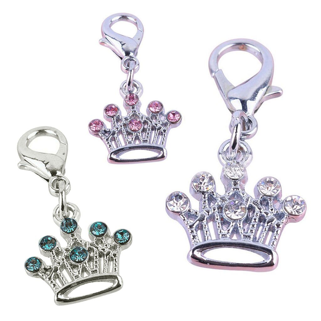 Collier de avec 5 noms de chien, couronne impériale en diamant pour chien et chat, bijoux pour animaux de compagnie, pratique