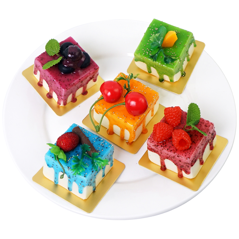 Dekoration håndværk miniaturer farve pu restaurant sød simulation frugt mousse kage model køkken fotografering dekoration rekvisitter