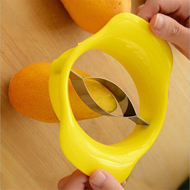 1pcs Mango Splitter Slicer Fruit Cutter Pitter Craft Kitchen Tool Stainless Steel Kitchen Gadget Accessories Peach Slicer Cutter