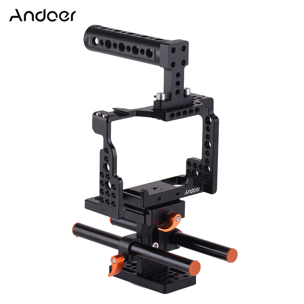 Manija Andoer Cámara Cage Video película hacer aleación de aluminio estabilizador para Sony A7II/A7III/A7SII/A7M3/A7RII/A7RIII Cámara