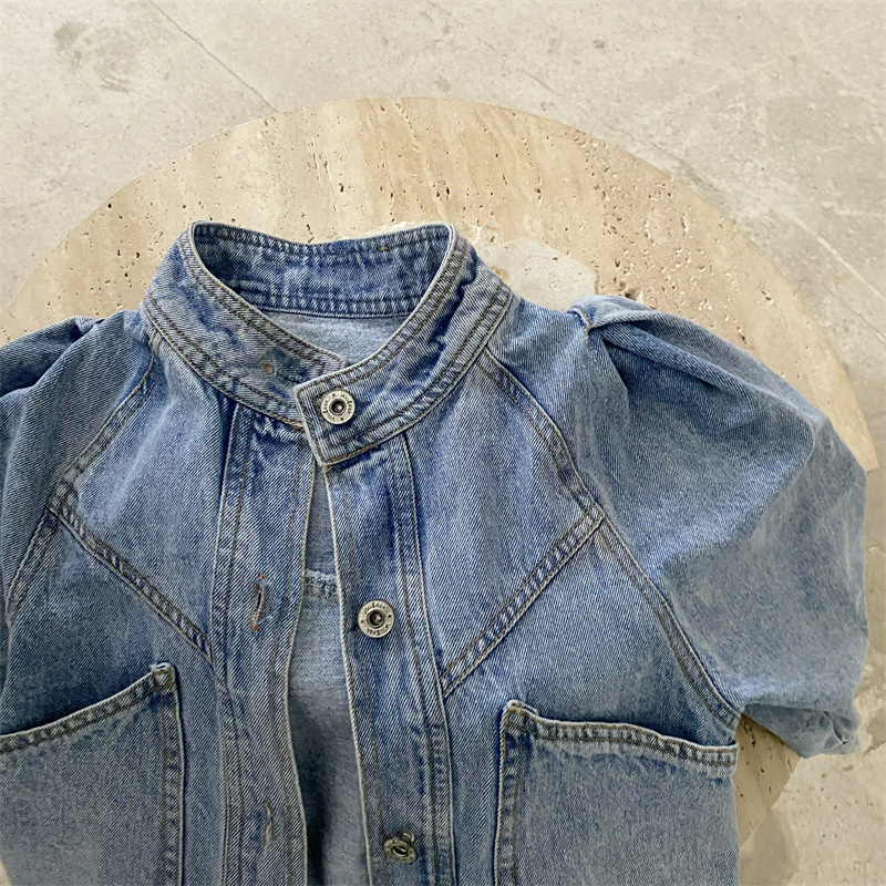 HoneyCherry Girls Spring Denim Jacket 2022 Spring Girls Retro Denim Short Top Jacket Clothes for teenagers