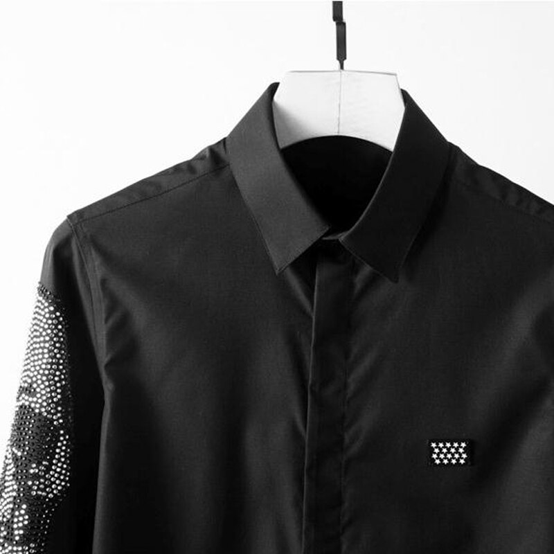 Top Brand Shirt men Solid Slim Long sleeve Business male Dress Shirts Social Camisas masculina Big Size 4XL