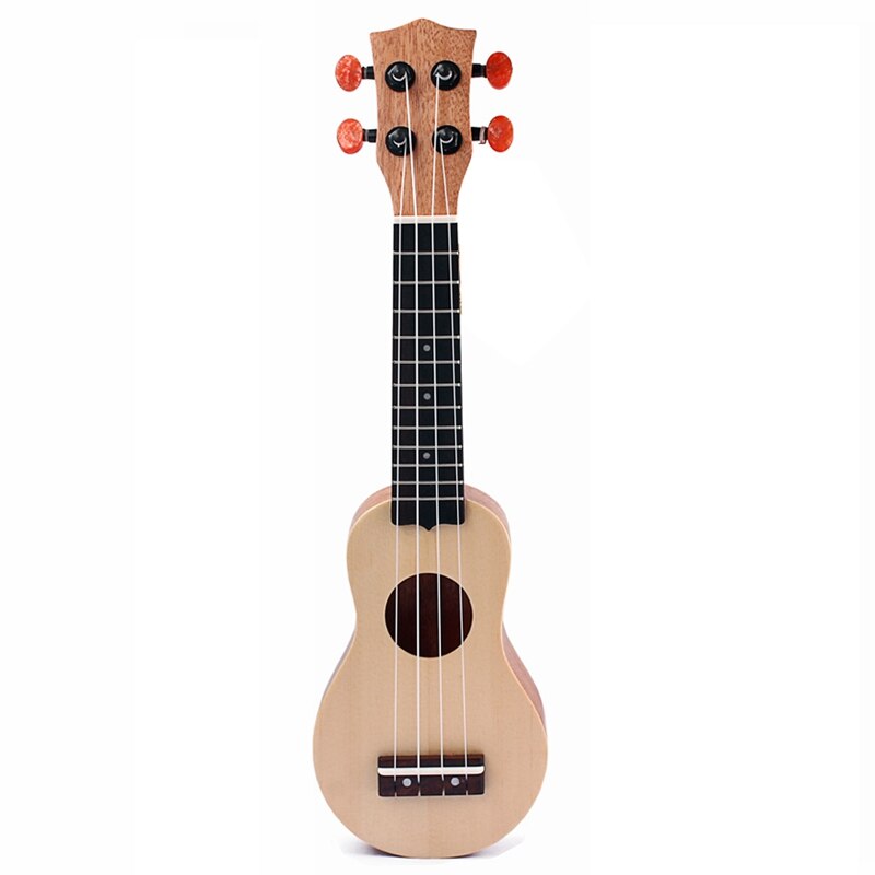 17 Inch Spruce Wood Ukulele Portable Ukulele Solid Mini Travel Guitar with Bag: Default Title