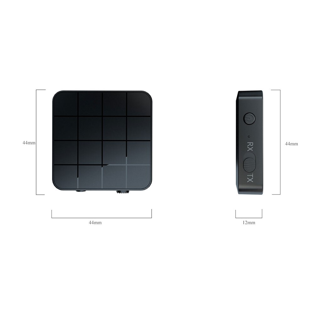 Bluetooth 5.0 Transmitter Supports RX TX Function Built-In 200mah Battery USB Charging Interface 12v
